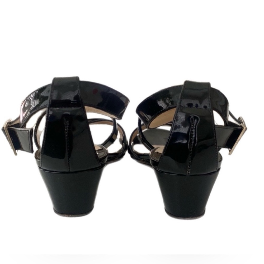 ✨💎 Jimmy Choo Black Patent Leather Crisscross
Strap Wedge Sandals💎✨ - Picture 7 of 8